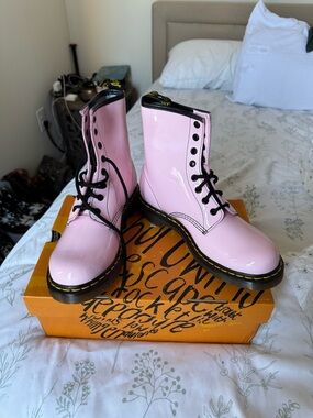 RARE NIB Dr. Martens 1460 Pink Patent Leather Boots